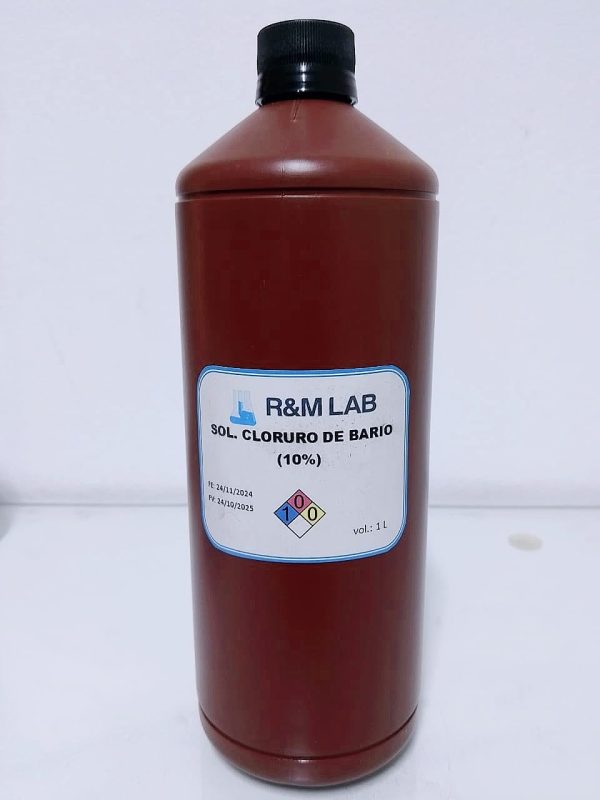 SOLUCIÓN DE CLORURO DE BARIO 10% X 1 L- BATCH N° 10225 - MARCA R&M LAB