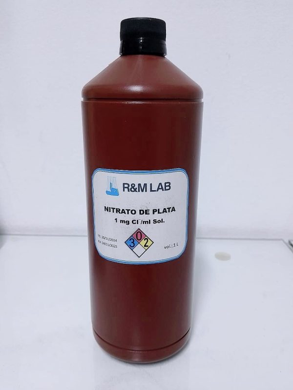 SOLUCIÓN ESTÁNCDAR DE NITRATO DE PLATA DE 1 mg CL/ml SOL X 1 L- BATCH N° 24050 - MARCA R&M LAB