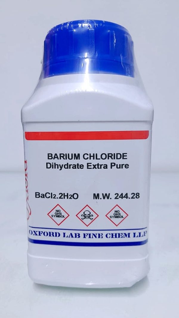 BARIUM CHLORIDE DIHYDRATE 99% EXTRA PURE 500 gr-BATCH N° 10225 – OXFORD LAB FINE