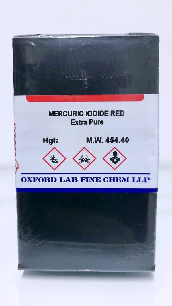 MERCURIC IODIDE RED 99% EXTRA PURE 100 gr – BATCH N° 19305 - OXFORD LAB FINE