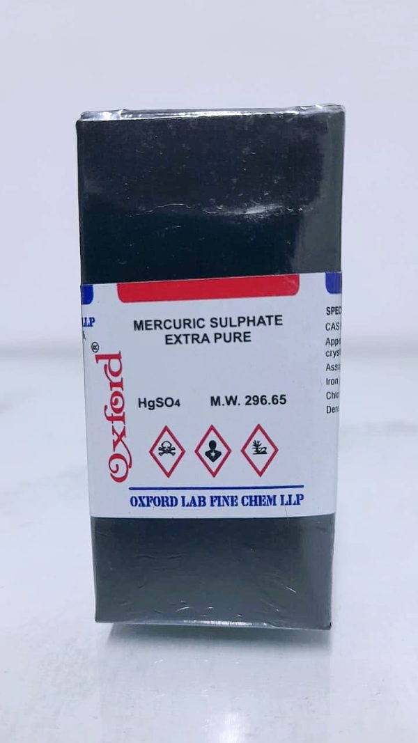 MERCURIC SULPHATE 98% EXTRA PURE 25 gr - BATCH N° 19360 – OXFORD LAB FINE