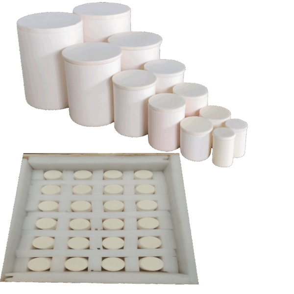 CRISOL DE ALÚMINA (Al₂O₃)  CON TAPA – MODELO CILÍNDRICO