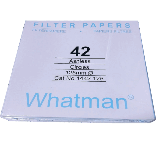 PAPEL FILTRO WHATMAN N° 42   DIÁMETRO 125 MM